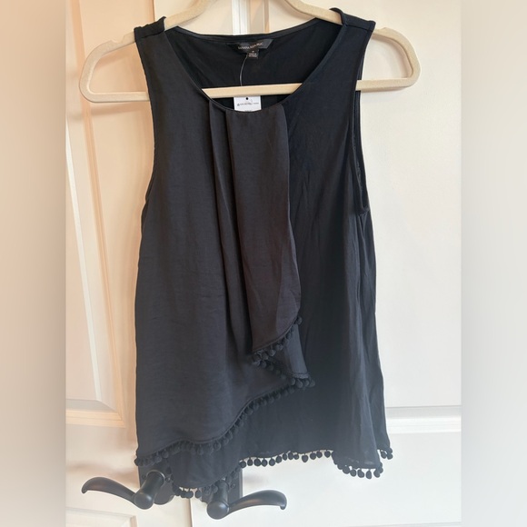 Banana Republic Tops - Banana Republic Black Sleeveless Pom-Pom Trim Top Size S